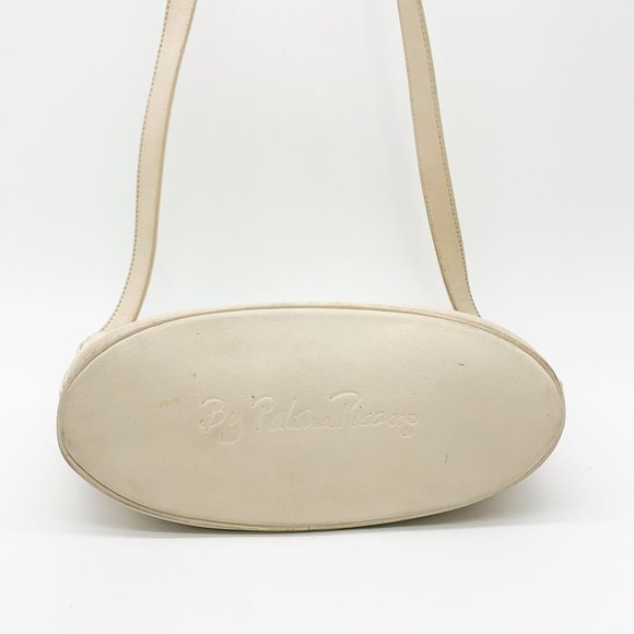 VINTAGE Paloma Picasso Leather Gold 'X' Crossbody - Picture 5 of 9